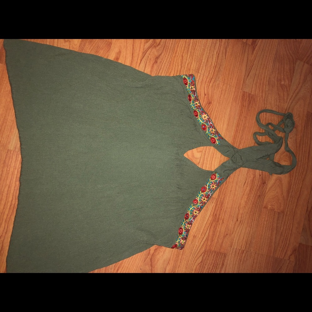 Army Green Halter Top